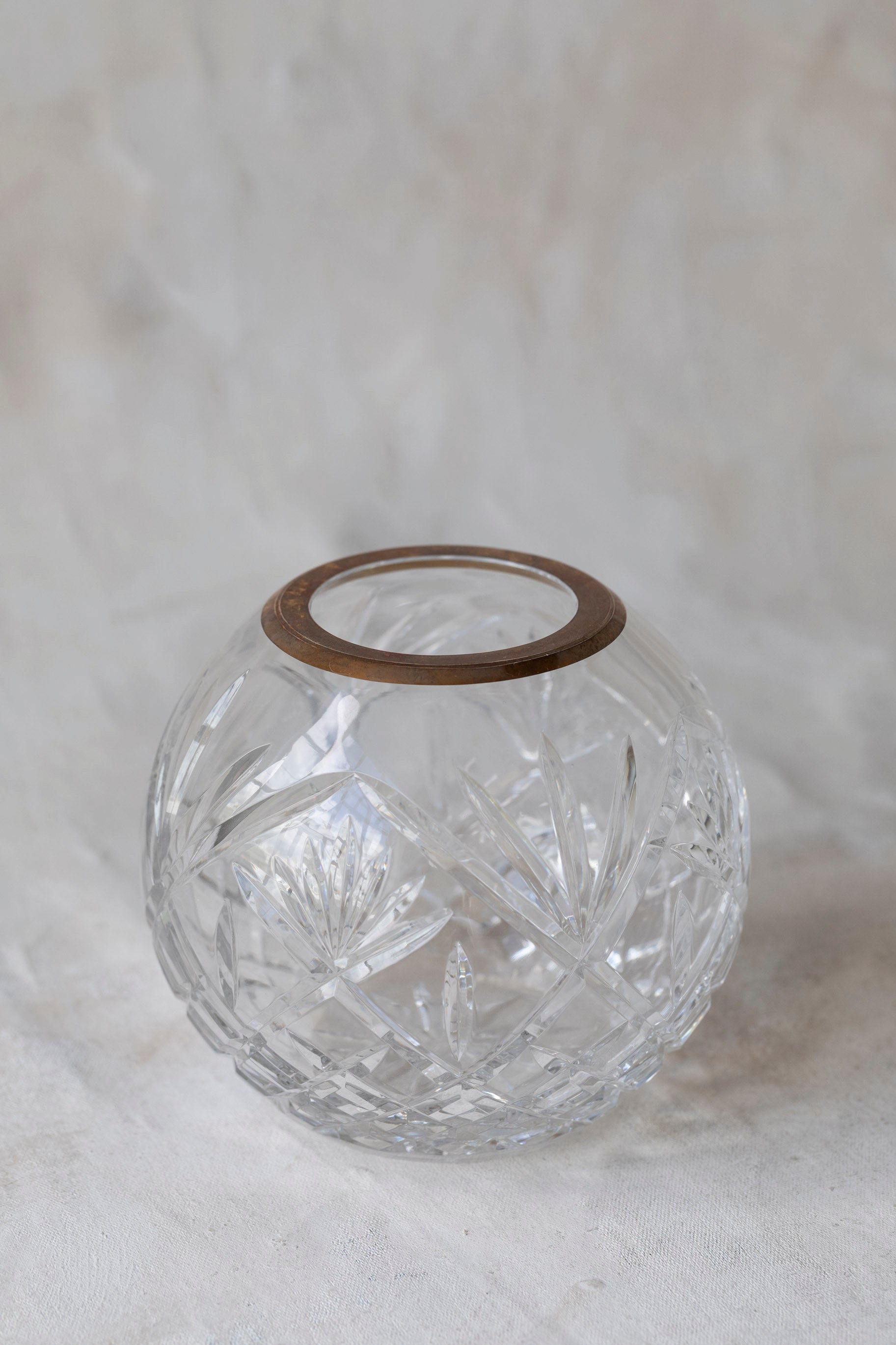Vintage Cut Crystal Round Vase