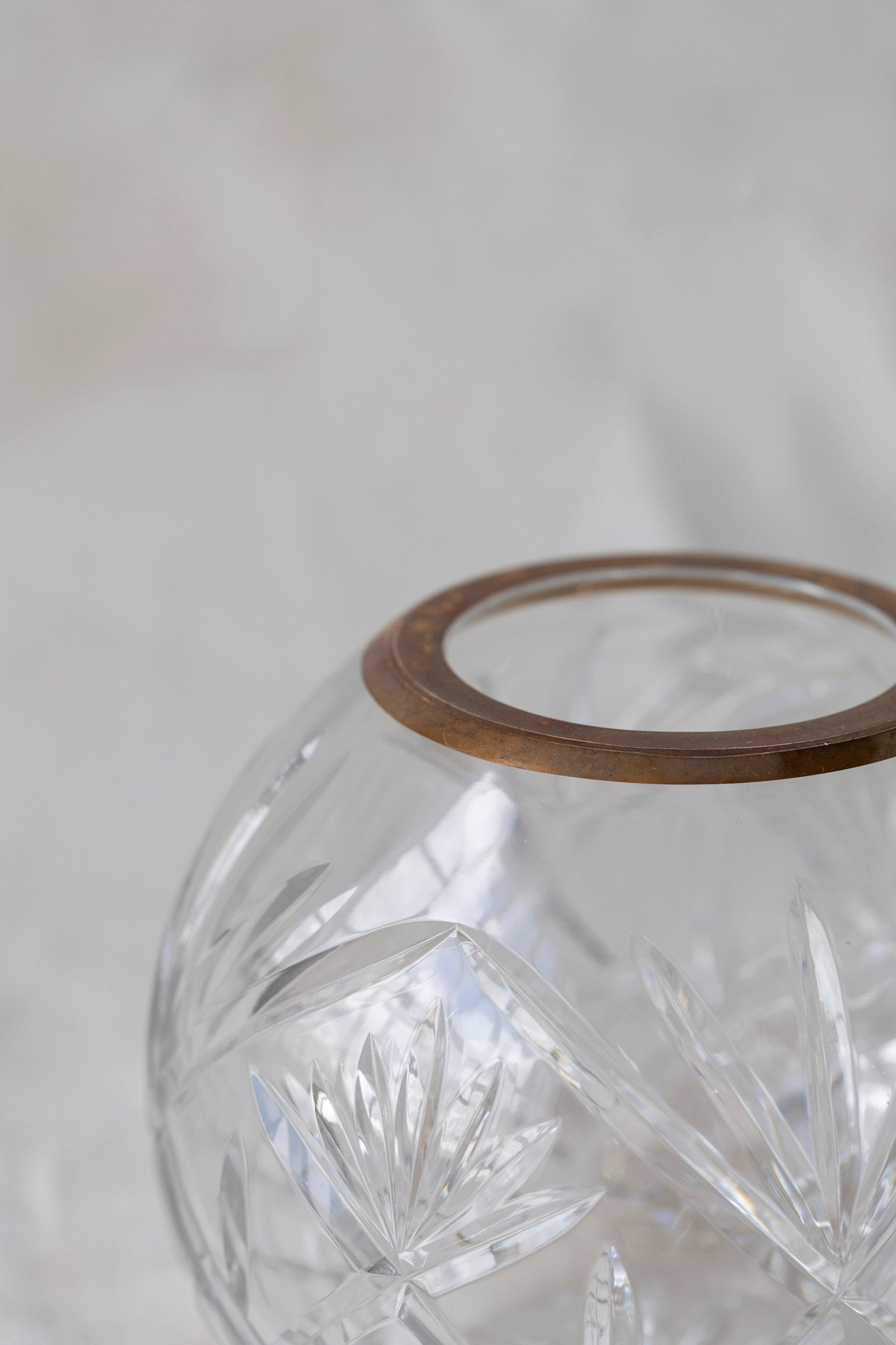 Vintage Cut Crystal Round Vase