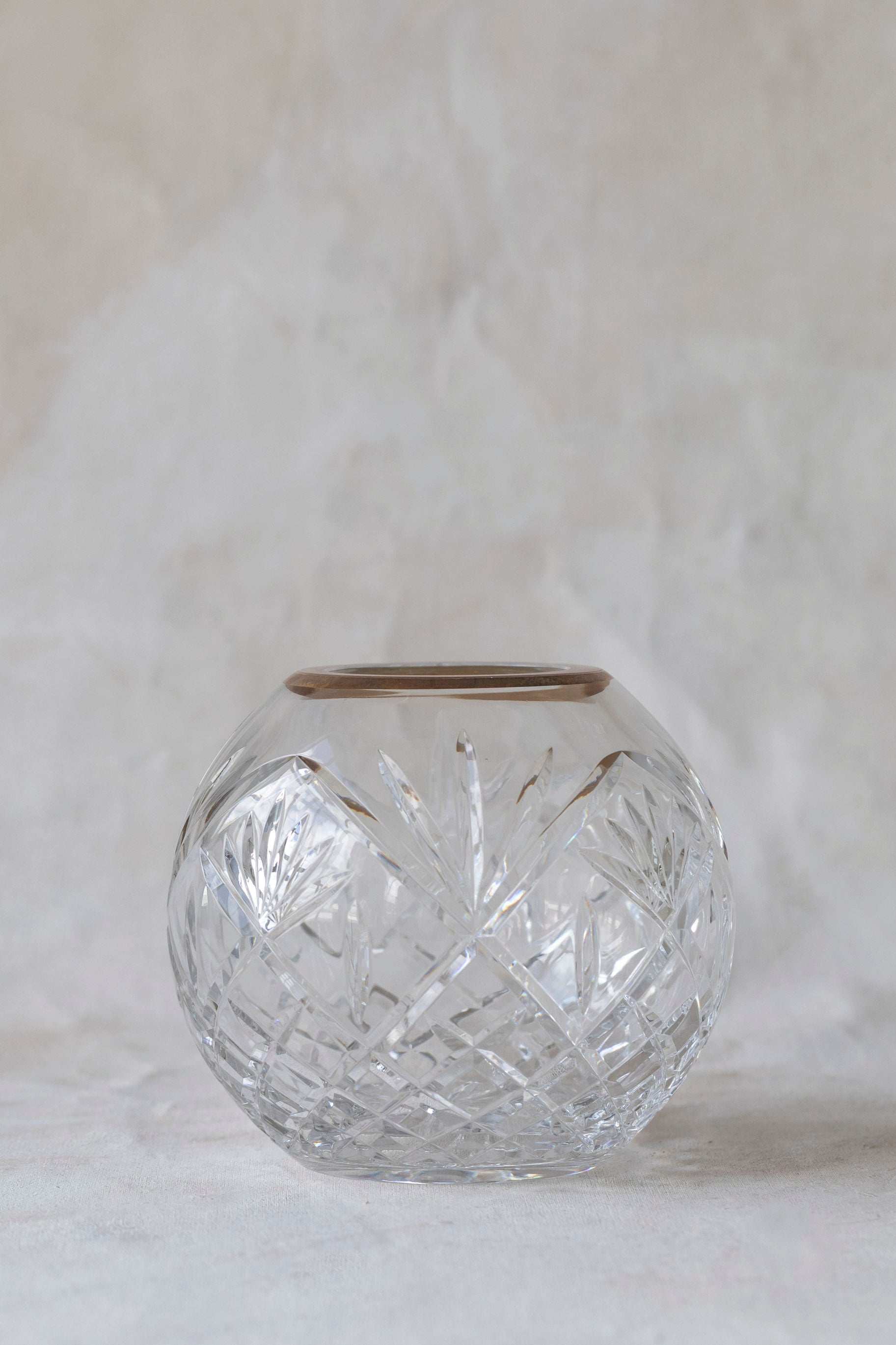Vintage Cut Crystal Round Vase