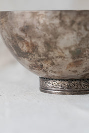 Vintage Silver Floral Footed Bowl