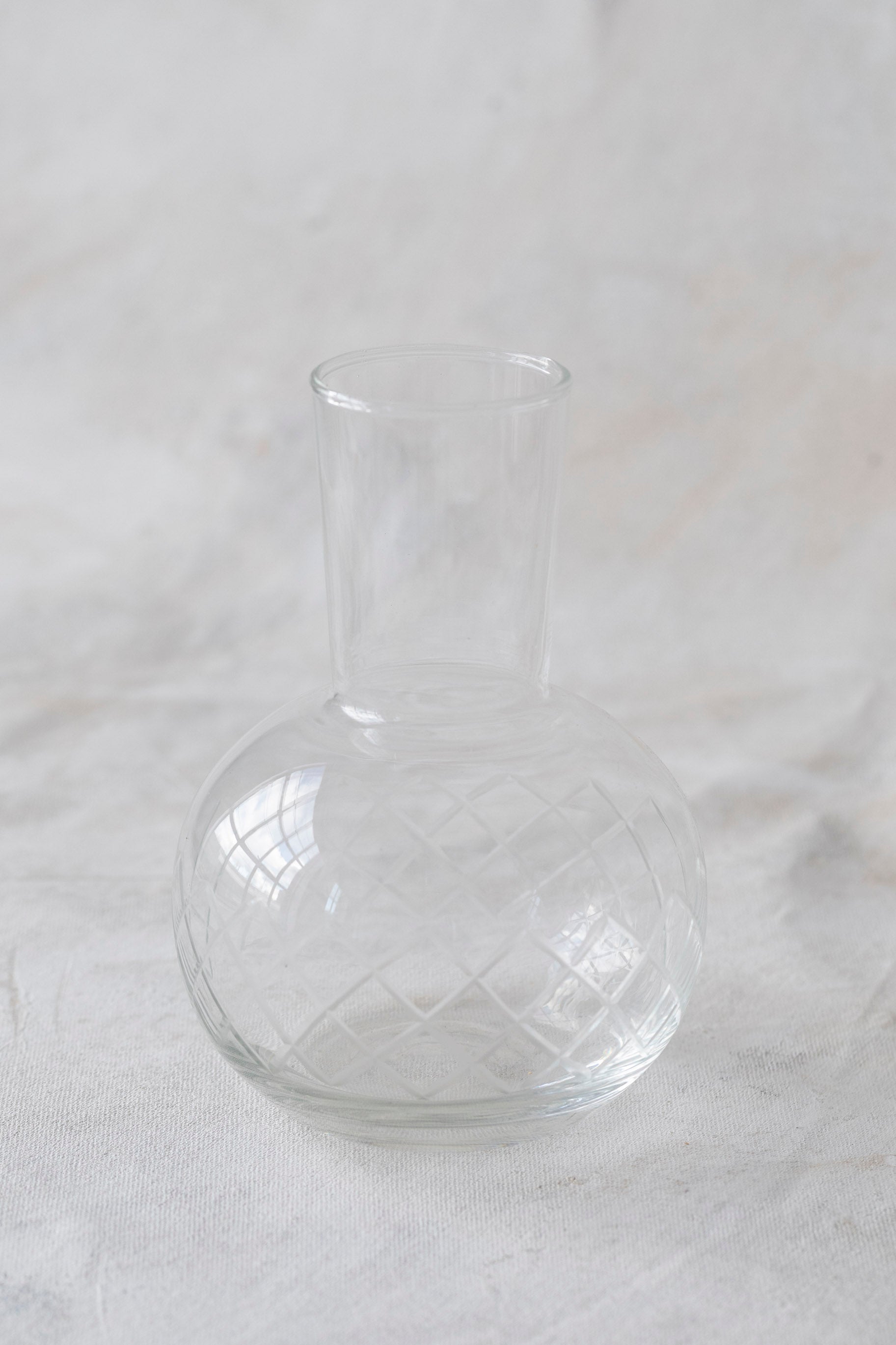 Vintage Etched Glass Vase