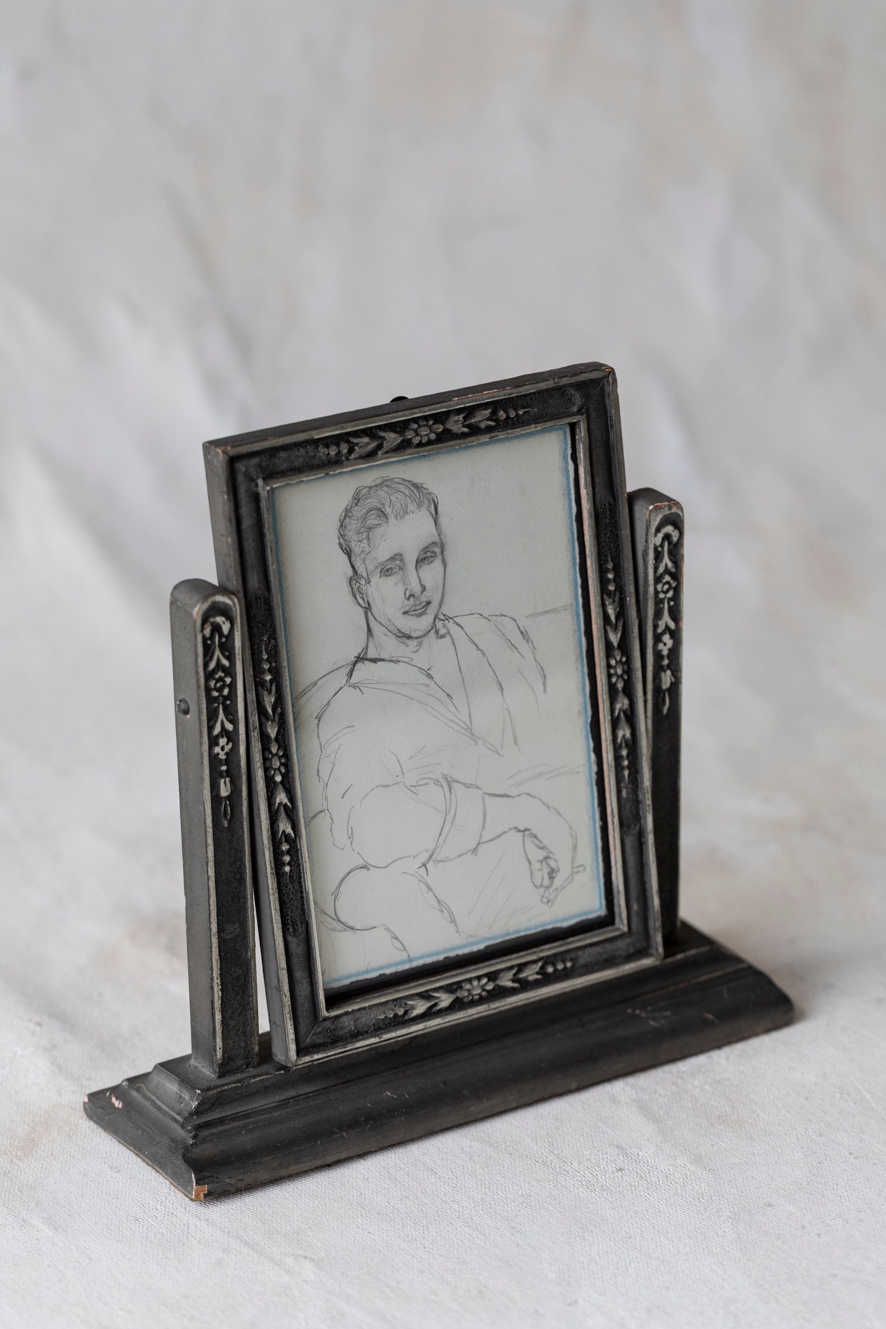 Vintage Framed Portrait Sketch