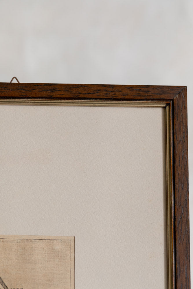 Vintage Framed Venduta laterale del Castello Sketch