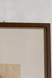 Vintage Framed Venduta laterale del Castello Sketch