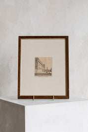 Vintage Framed Venduta laterale del Castello Sketch