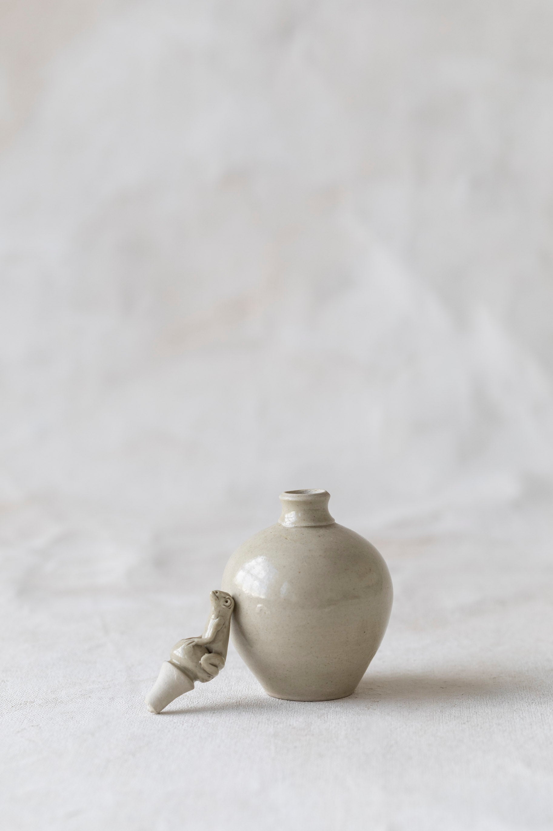 Vintage Bud Vase with Frog Stopper