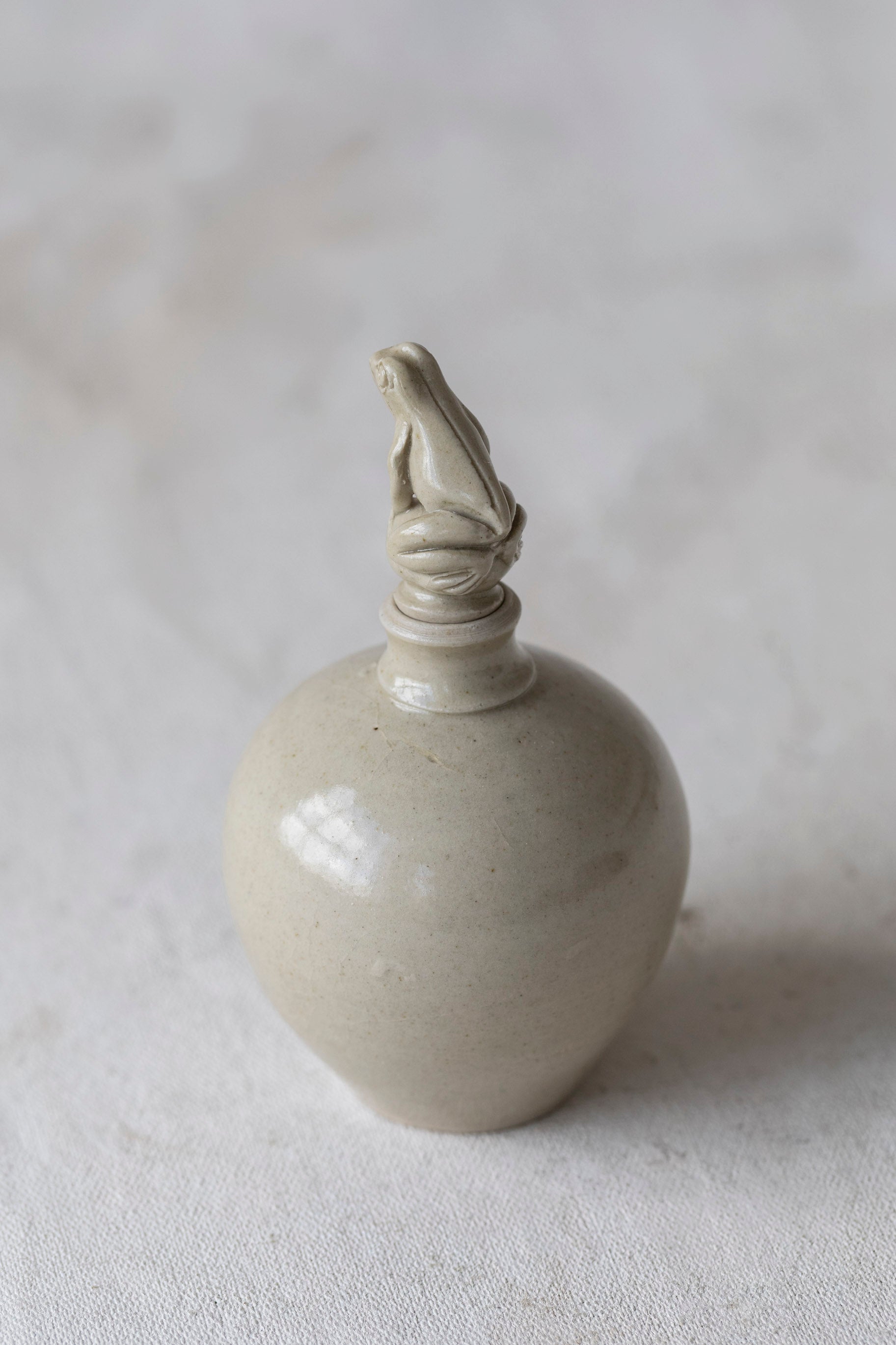 Vintage Bud Vase with Frog Stopper