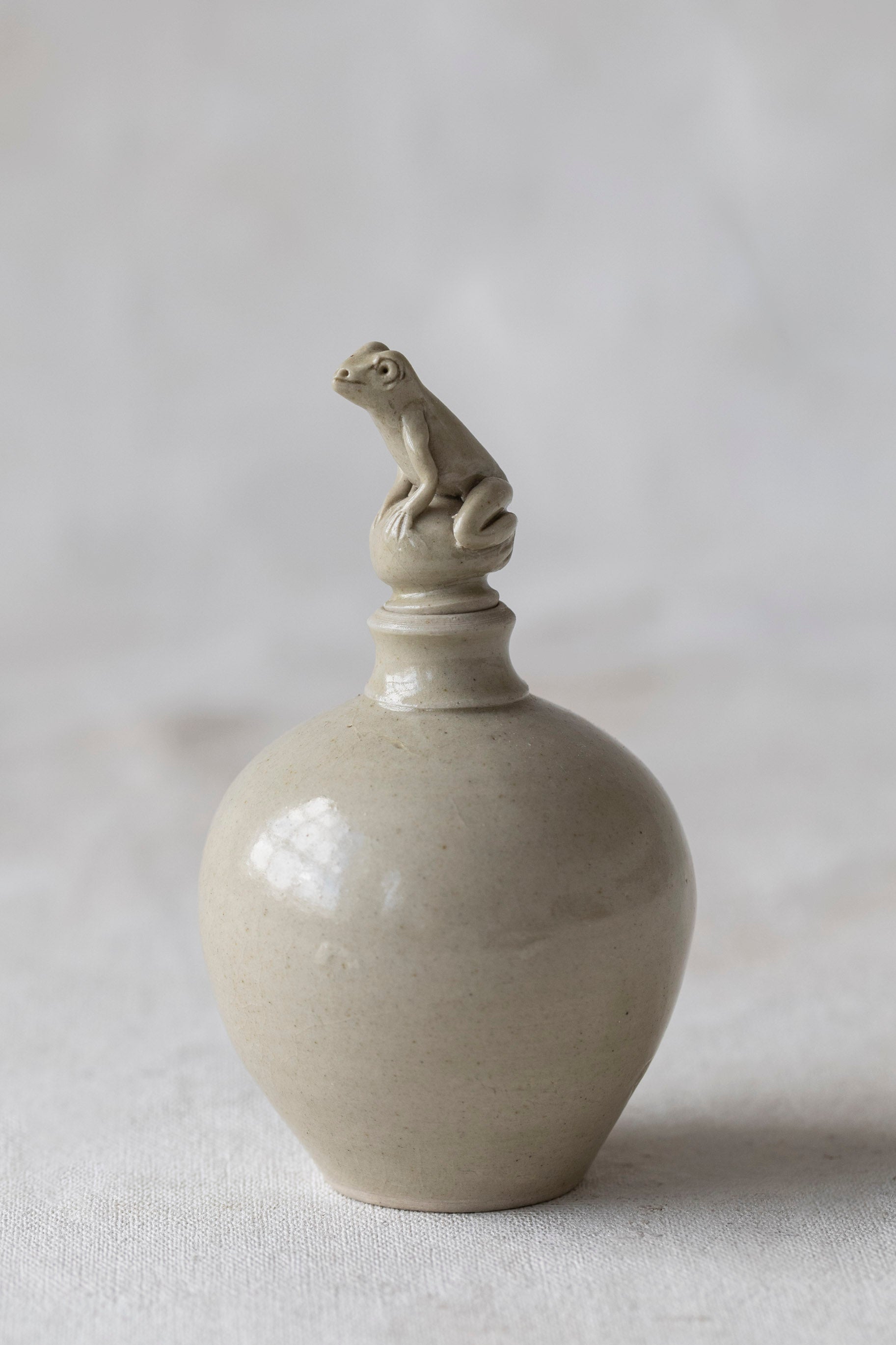 Vintage Bud Vase with Frog Stopper