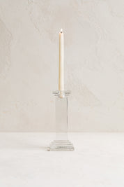 Vintage Single Glass Column Candlestick