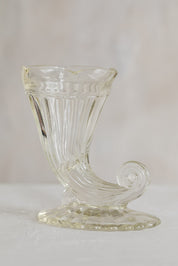 Vintage Glass Cornucopia Vase