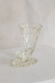 Vintage Glass Cornucopia Vase
