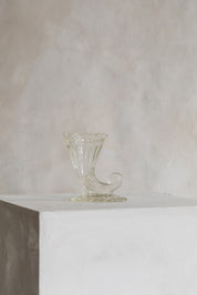 Vintage Glass Cornucopia Vase