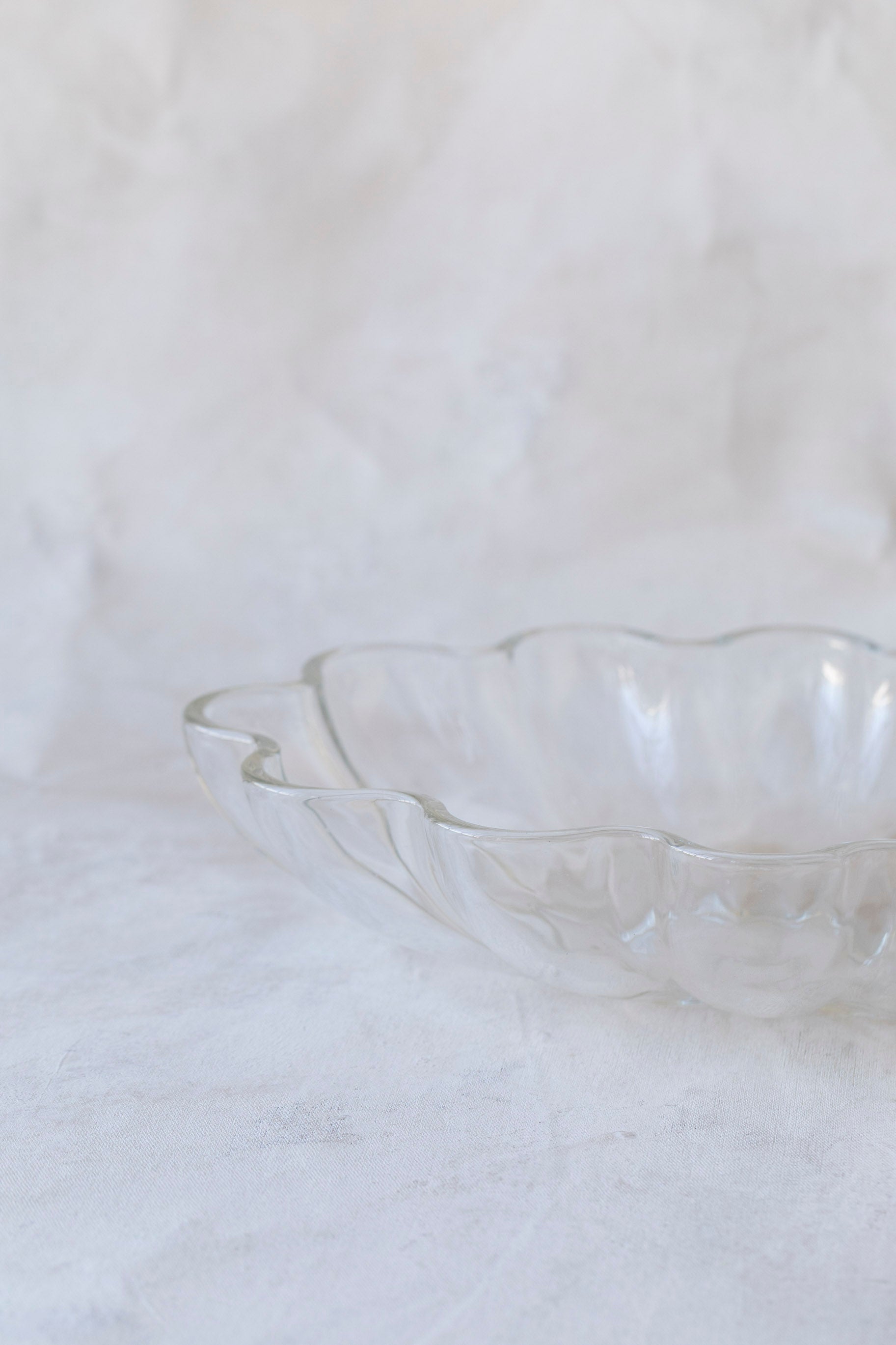 Vintage Glass Scallop Bowl