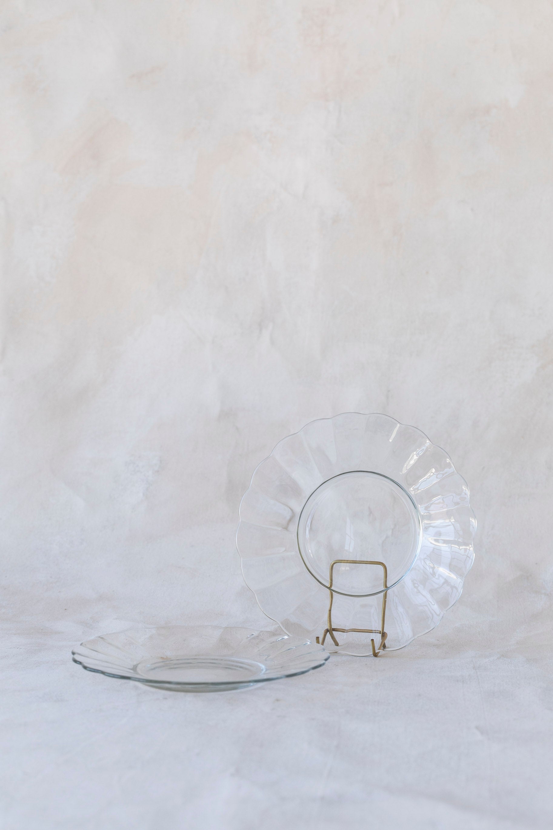 Vintage Glass Scalloped Plates - Set 2