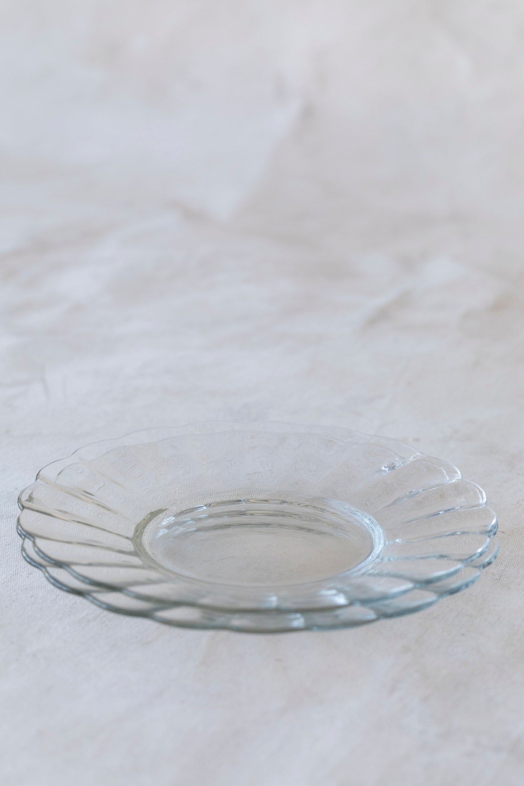 Vintage Glass Scalloped Plates - Set 2