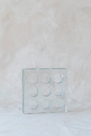 Vintage Glass Square Tea Light Holder