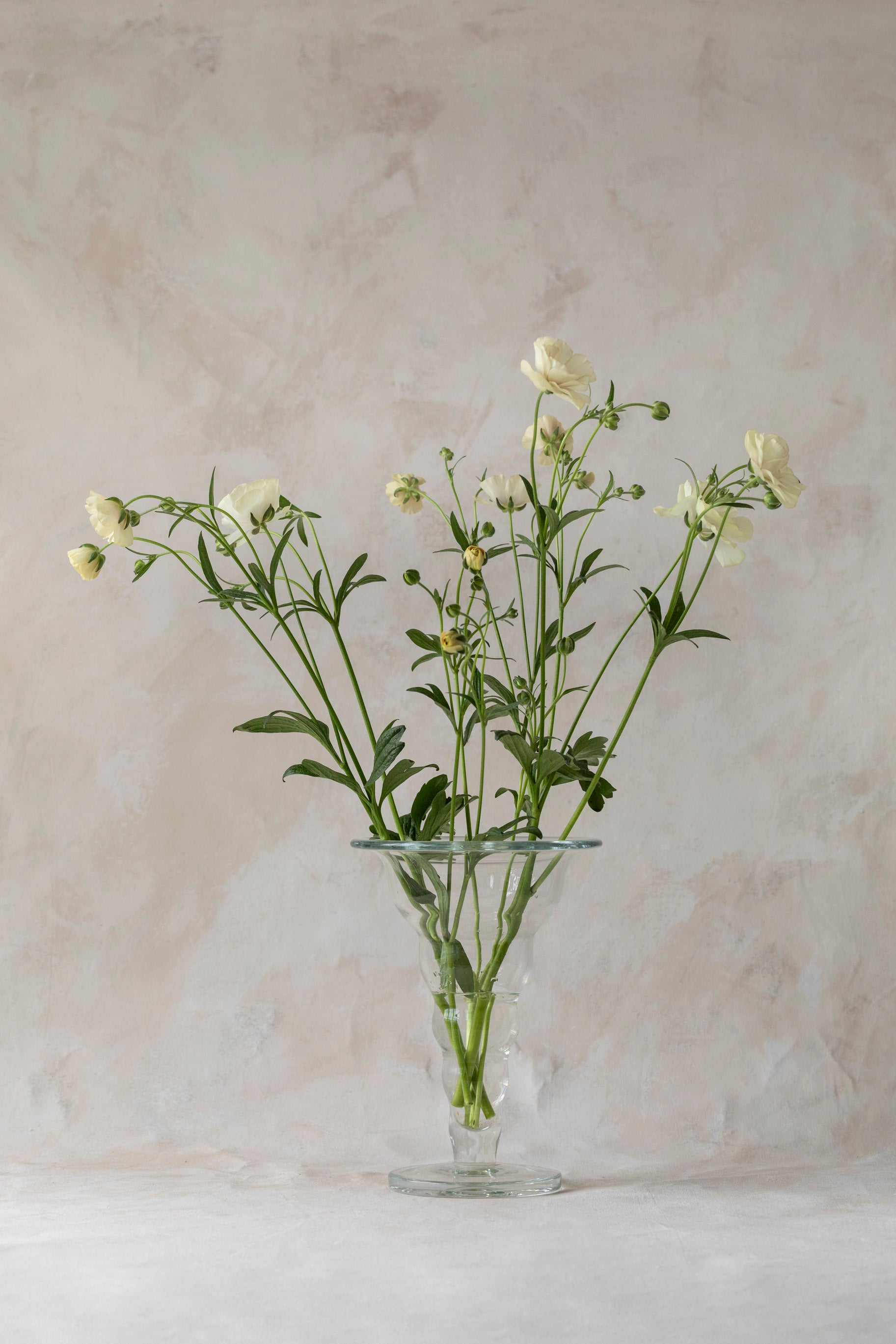 Vintage Bubble Glass Trumpet Vase