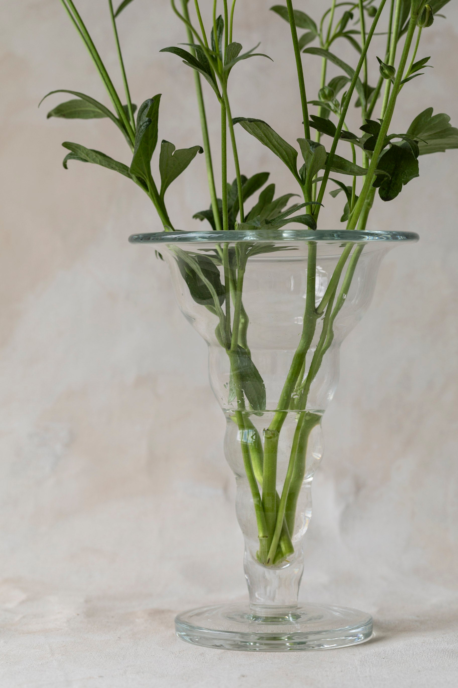 Vintage Bubble Glass Trumpet Vase