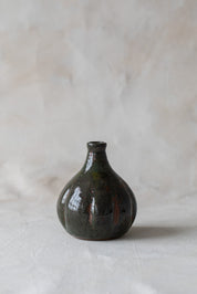 Vintage Dark Glazed Bud Vase