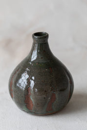 Vintage Dark Glazed Bud Vase
