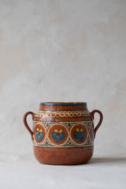 Vintage Handmade Painted Terracotta Pot