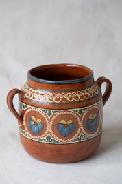 Vintage Handmade Painted Terracotta Pot