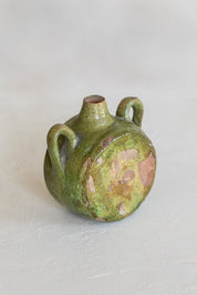 Antique Petite Earthenware Handled Vessel
