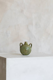Antique Petite Earthenware Handled Vessel