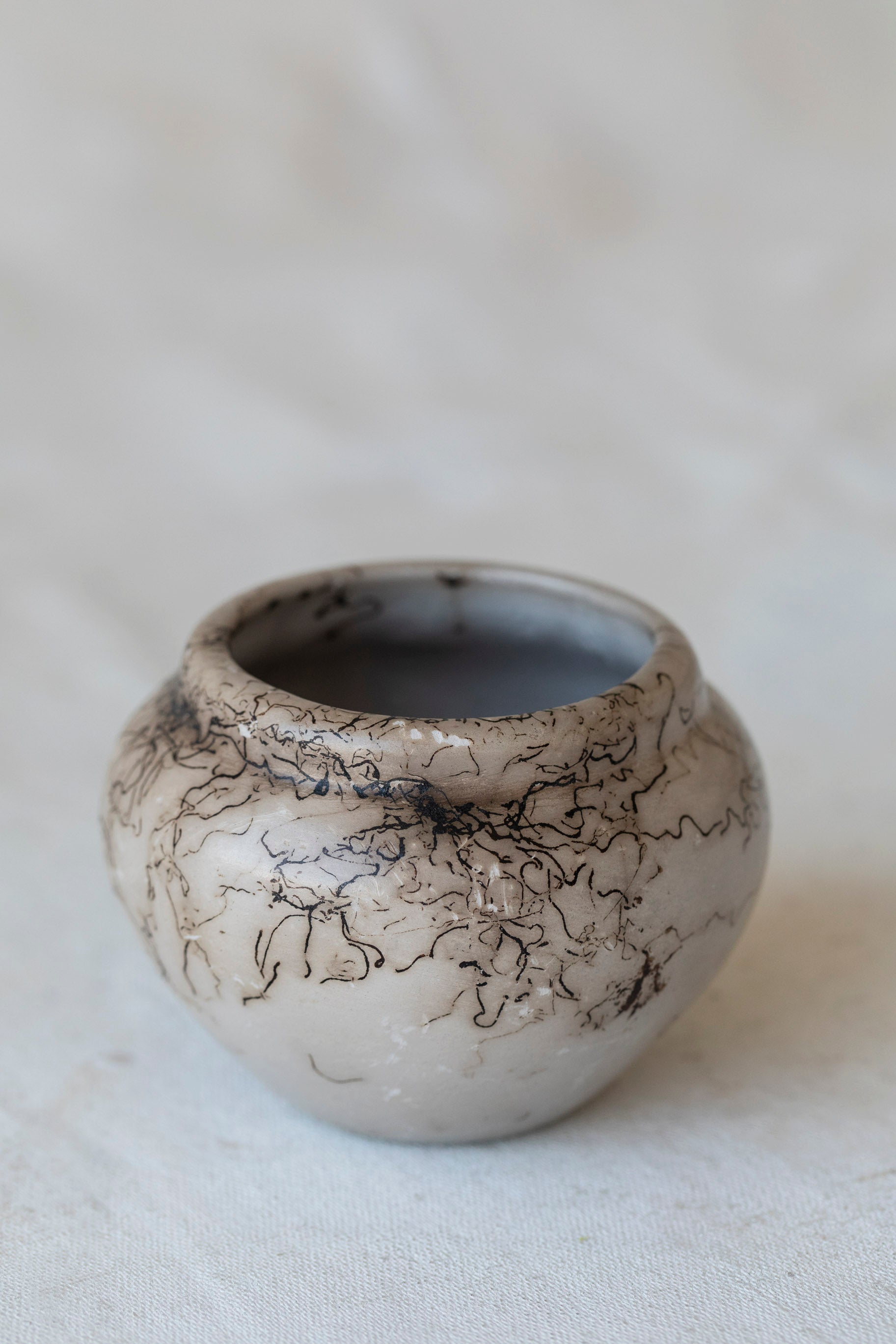 Vintage Horsehair Raku Vase