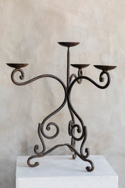 Vintage Iron Swirl Candelabra