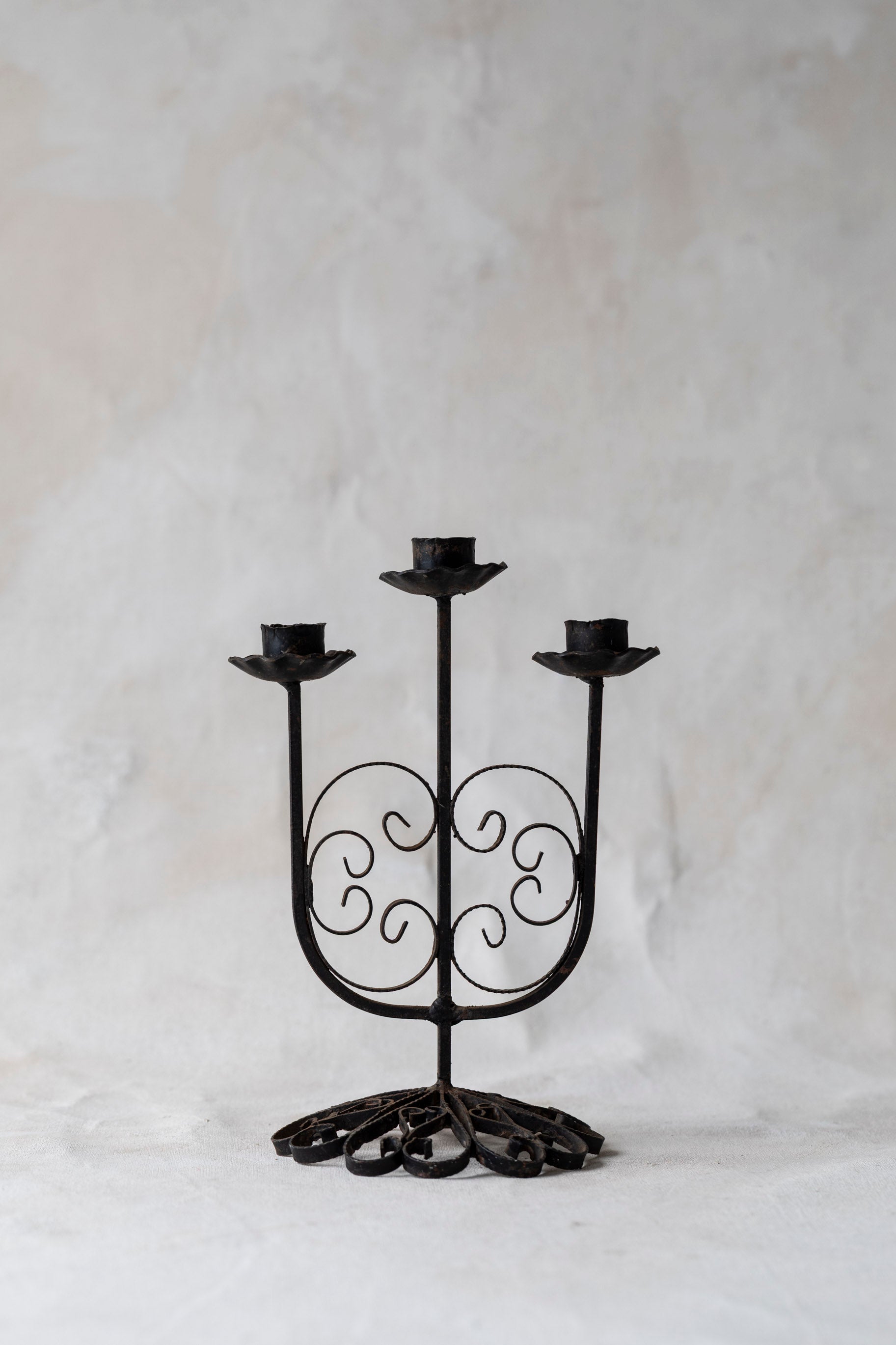 Vintage Iron Trio Candelabra