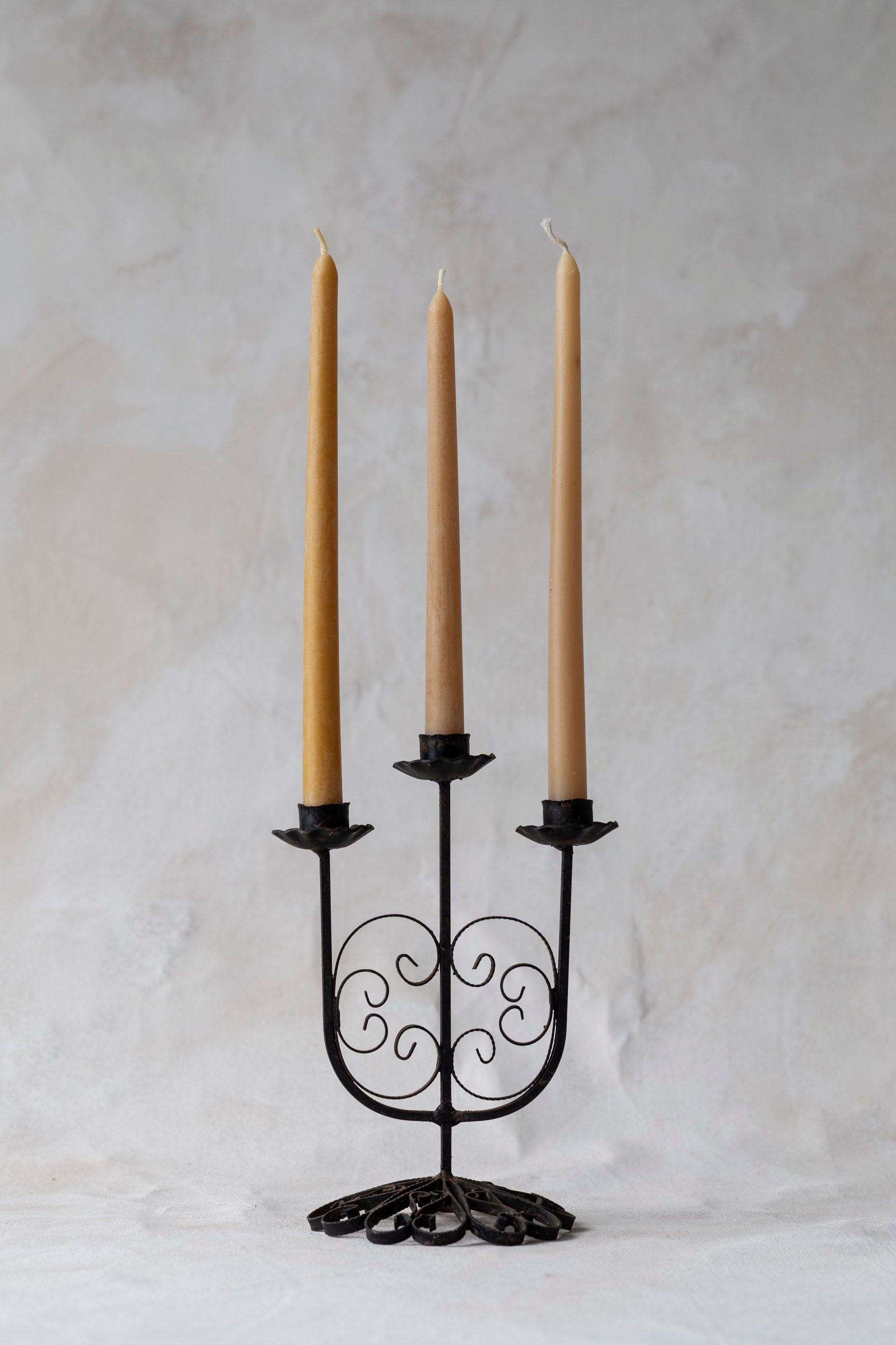 Vintage Iron Trio Candelabra