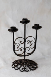 Vintage Iron Trio Candelabra