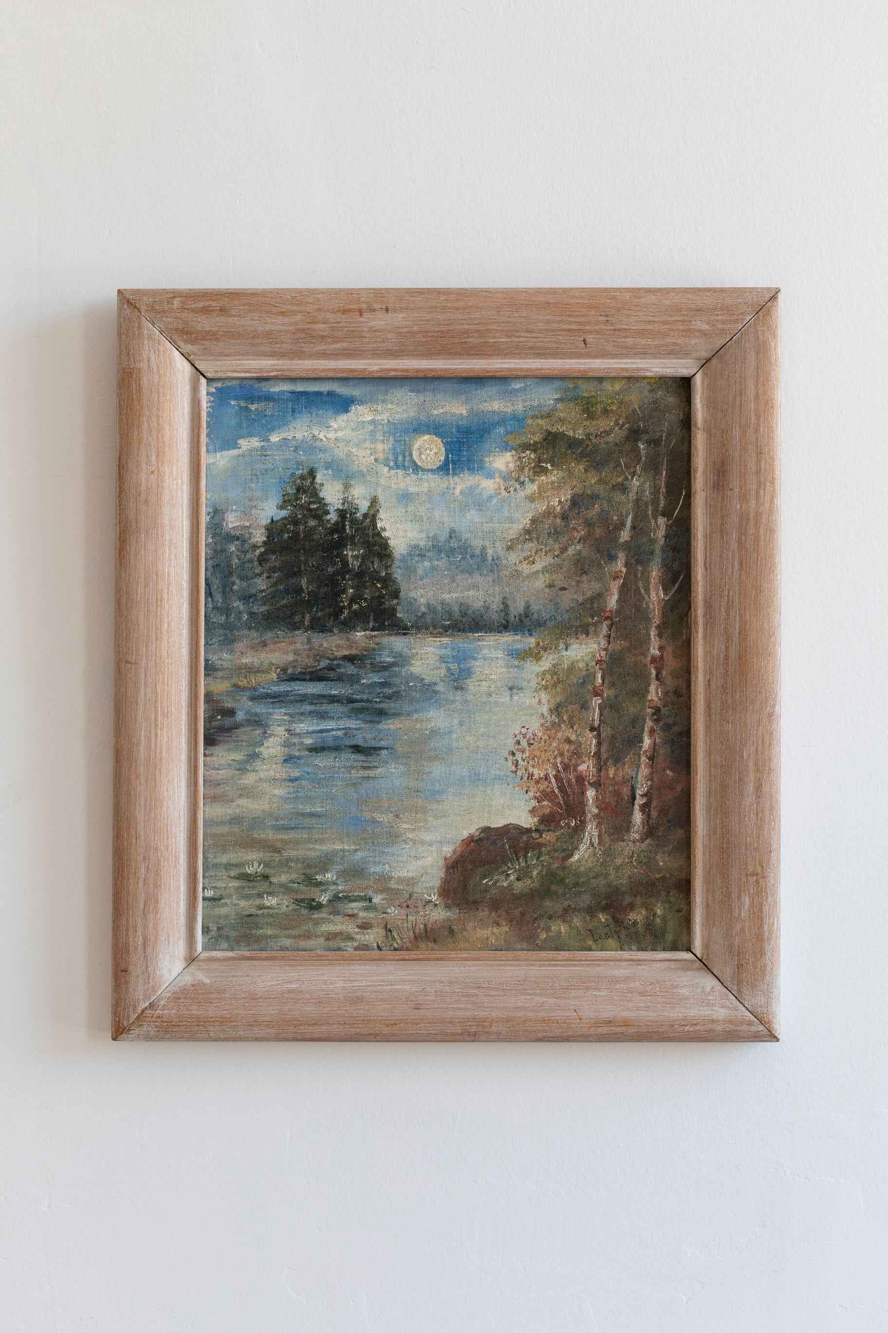 Vintage Lakeside Painting