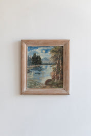 Vintage Lakeside Painting