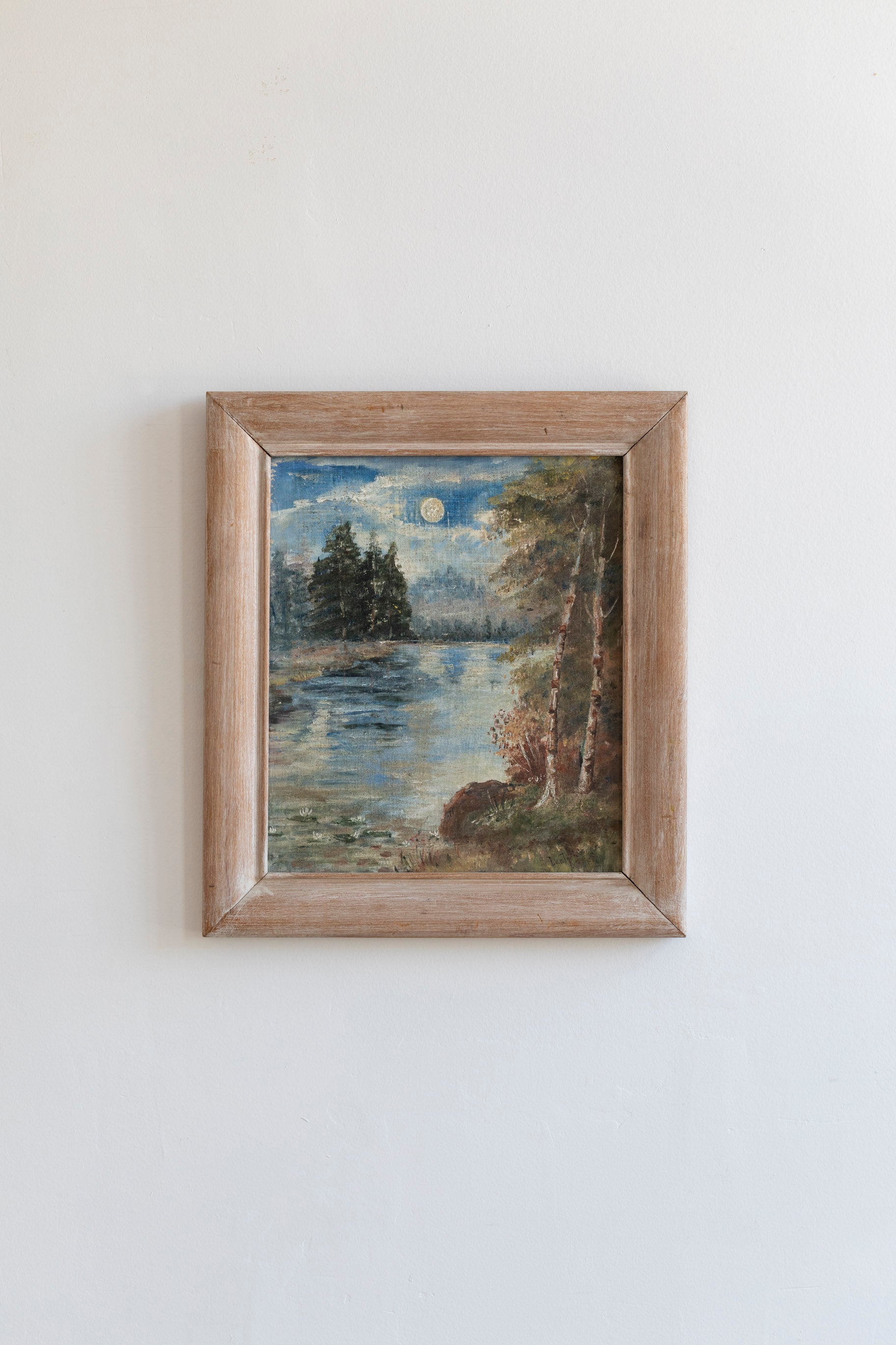 Vintage Lakeside Painting