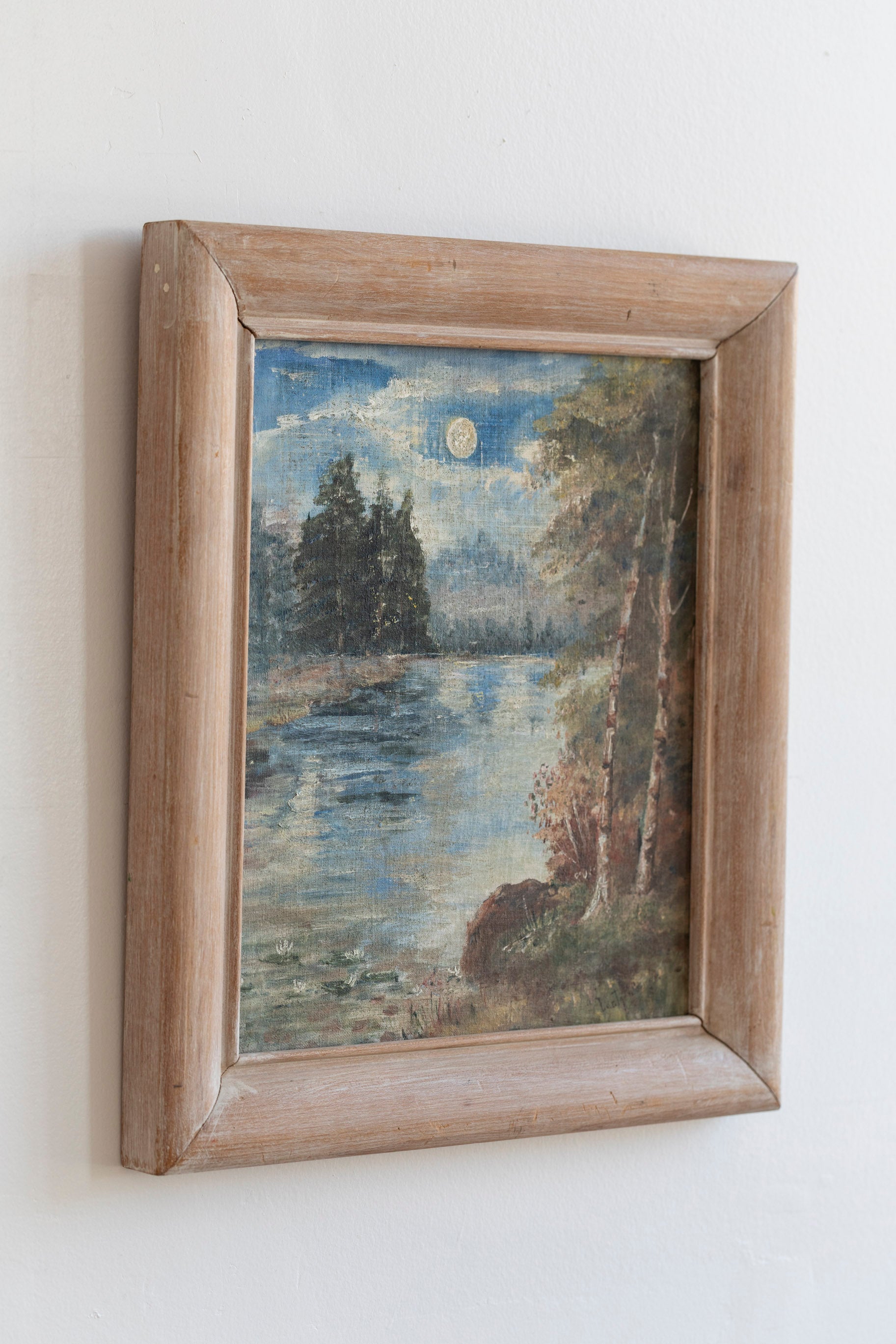 Vintage Lakeside Painting