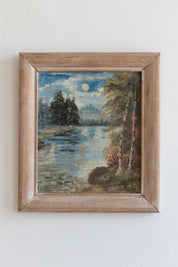 Vintage Lakeside Painting