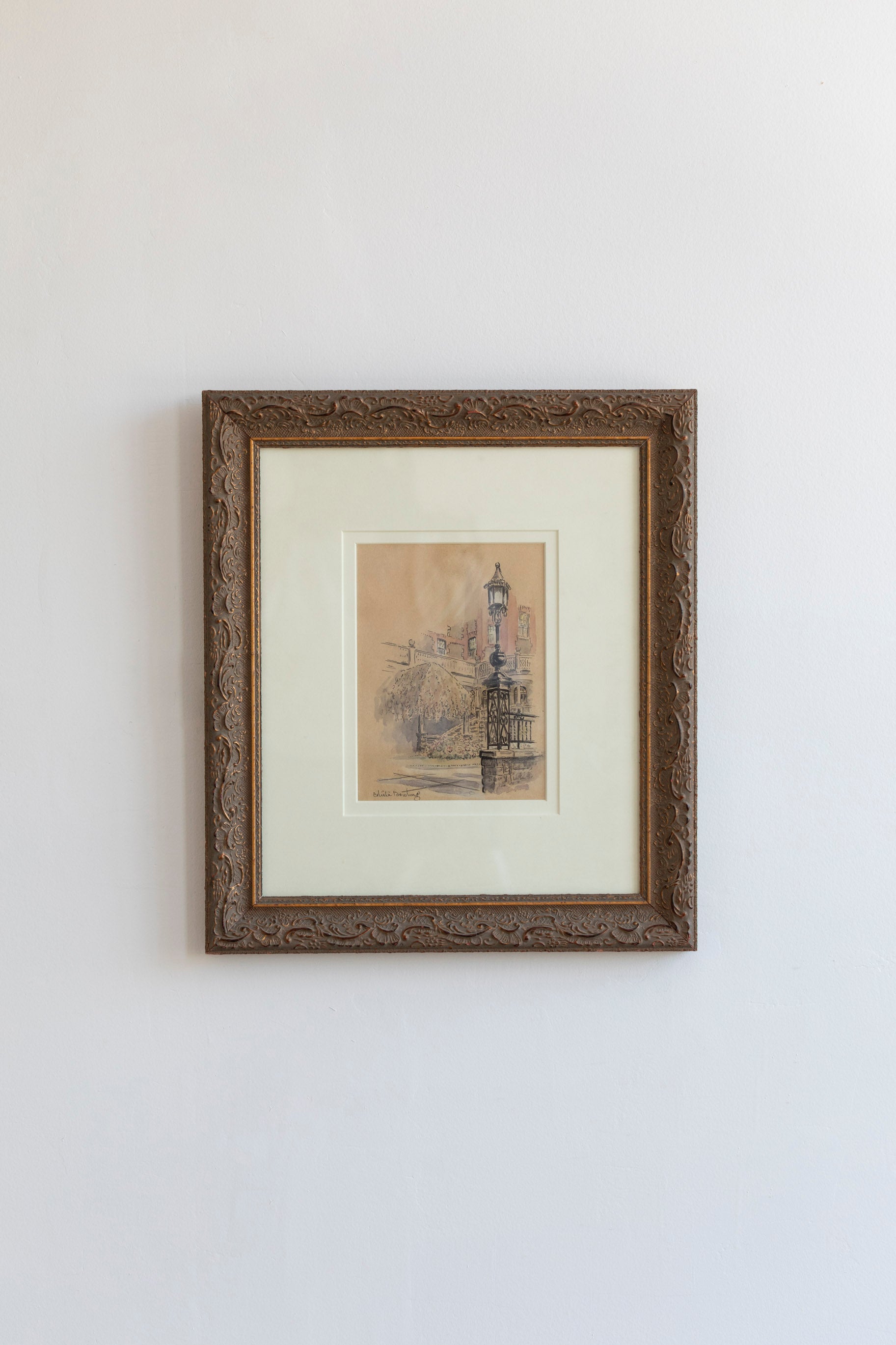 Vintage Lamp Post Drawing