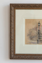 Vintage Lamp Post Drawing