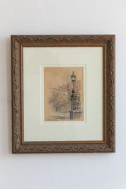 Vintage Lamp Post Drawing