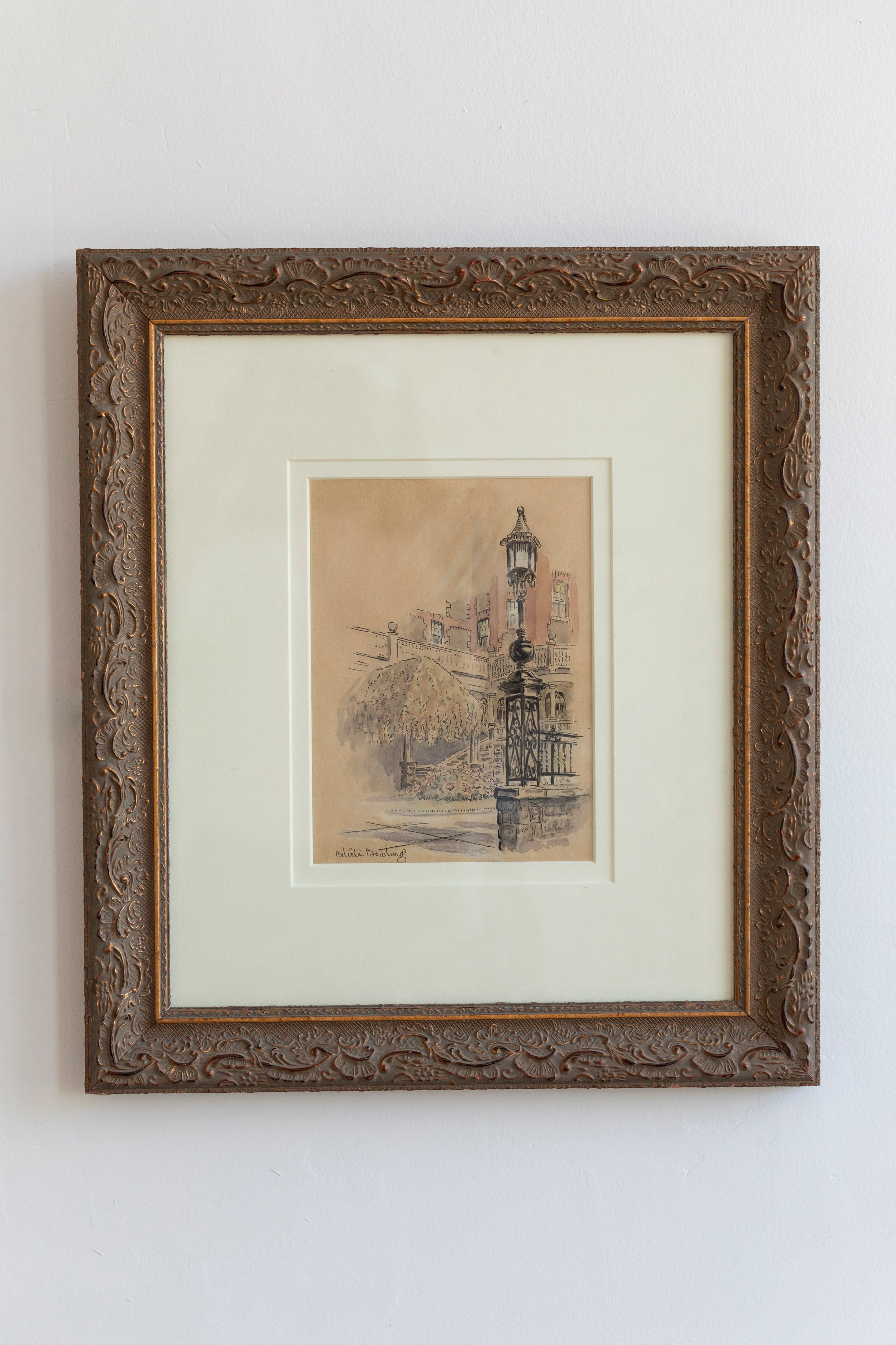 Vintage Lamp Post Drawing