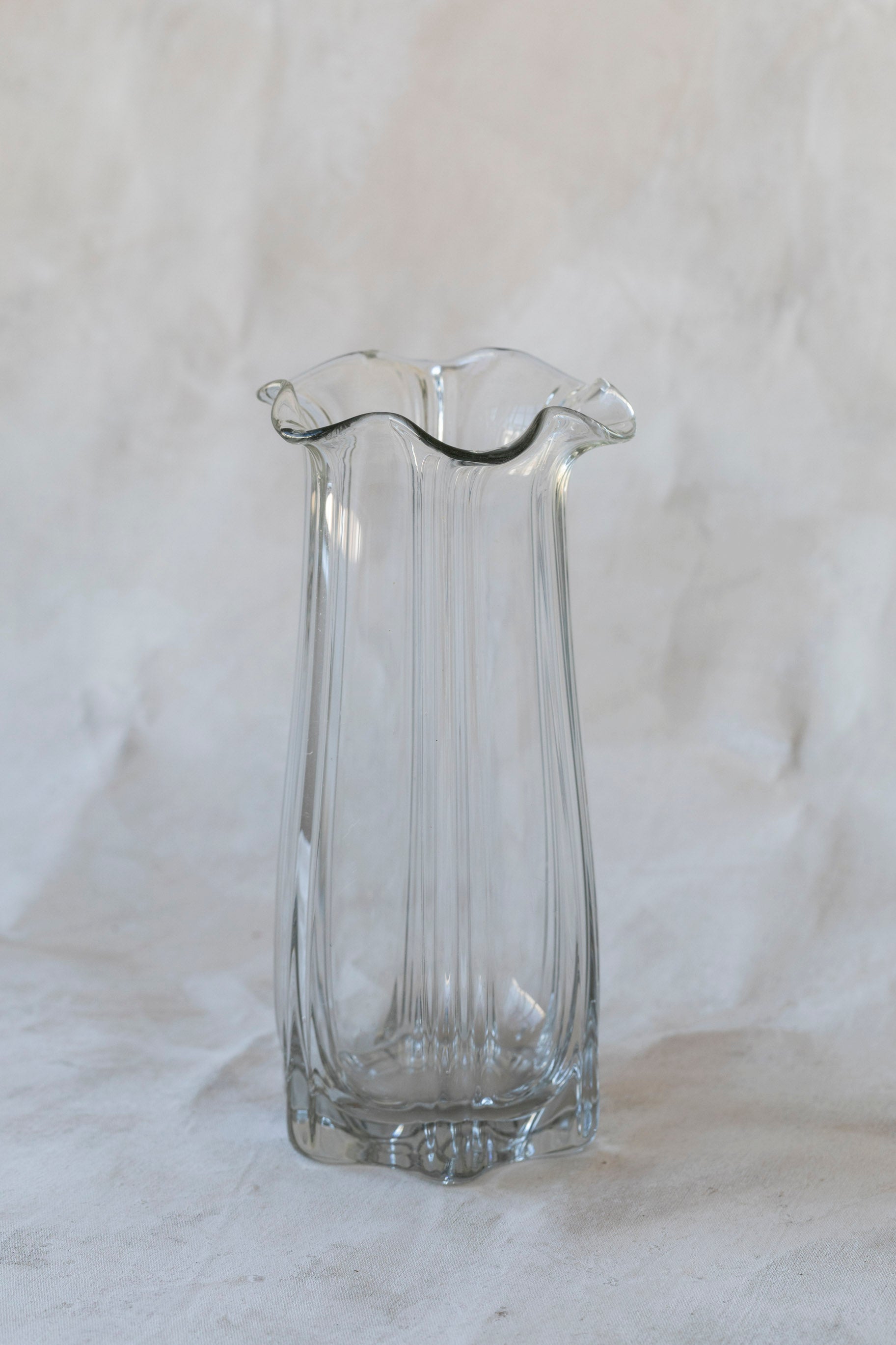 Vintage Large Ruffled Vase