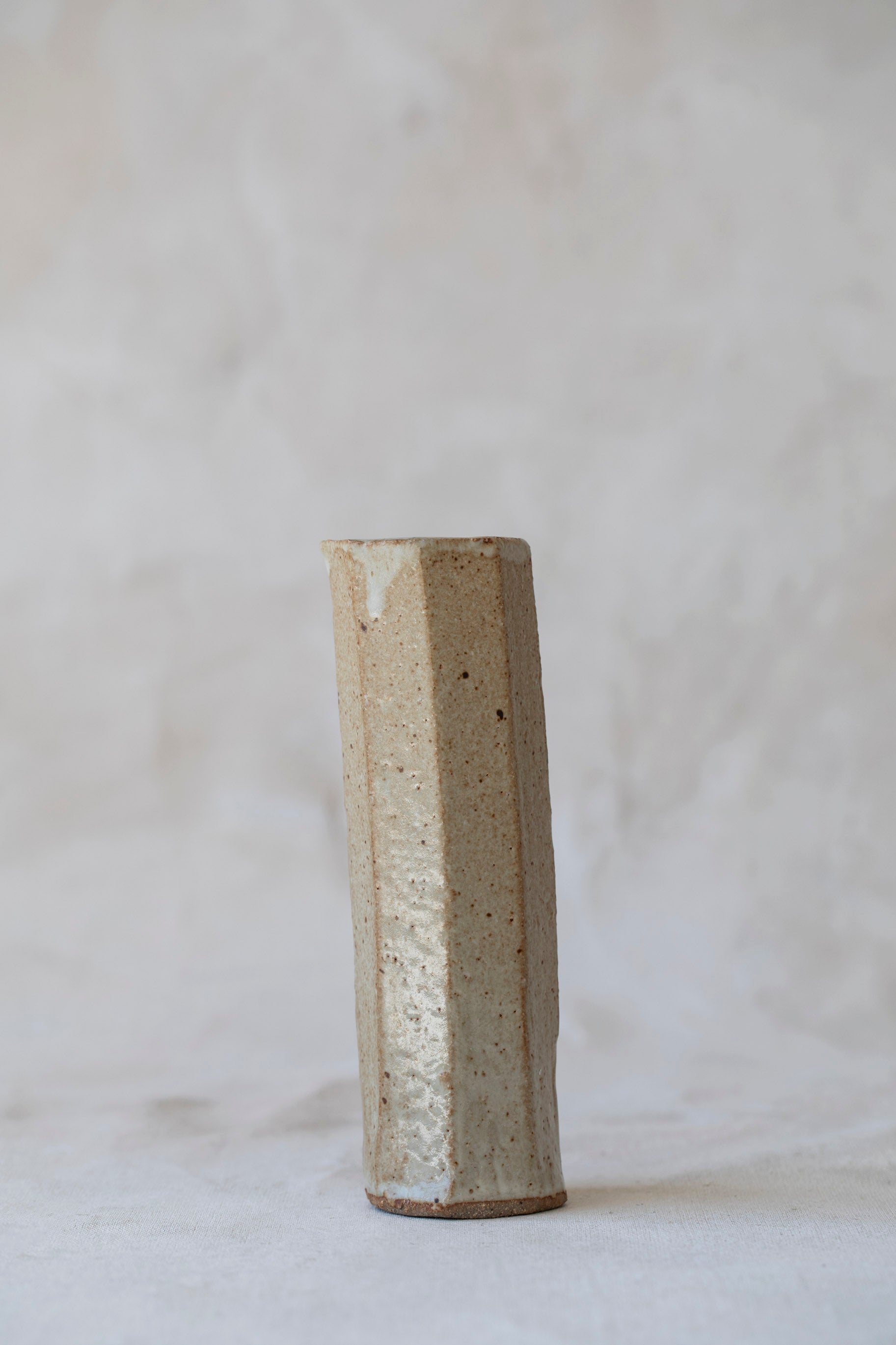Vintage Faceted Stoneware Vase