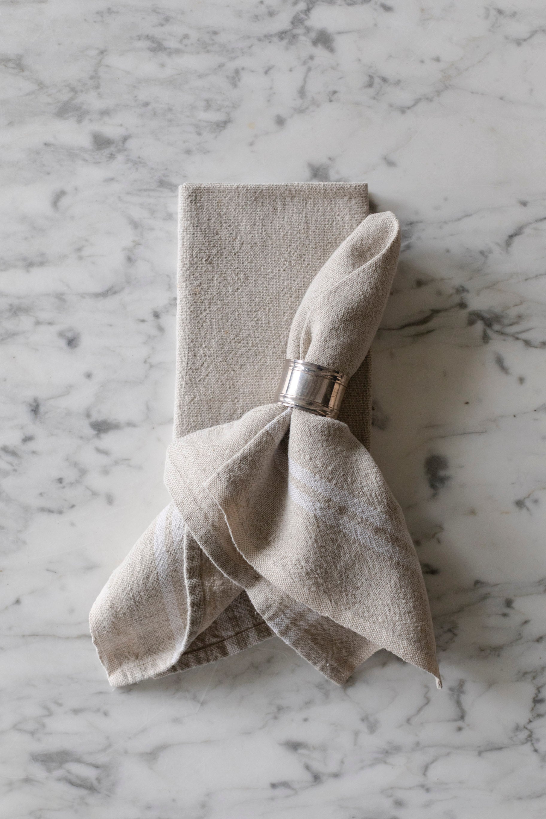 Vintage Linen Napkins in Natural & Ivory