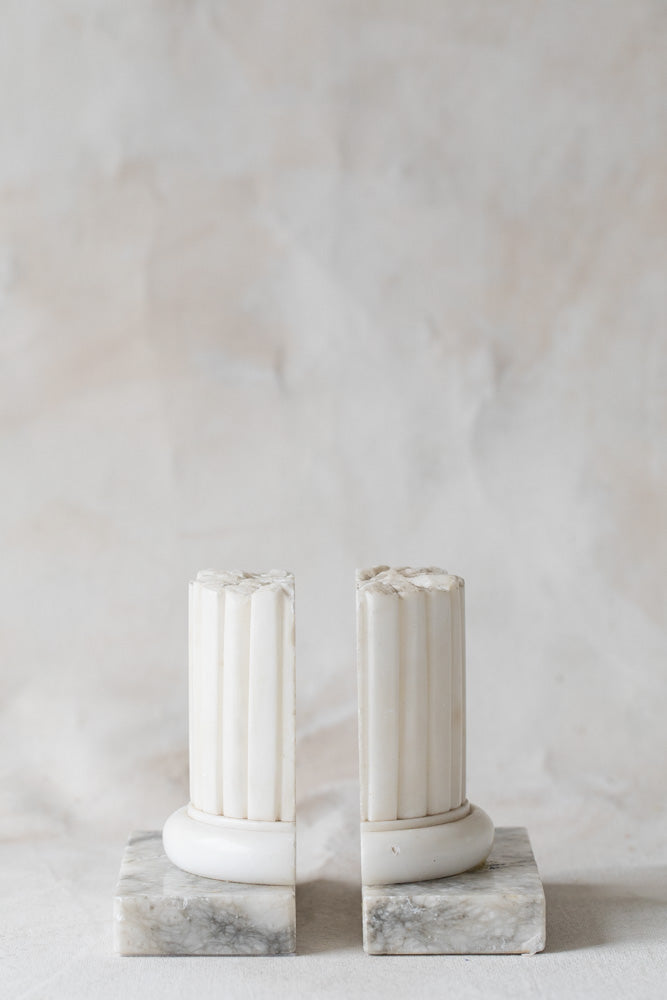 Vintage Marble Column Bookends