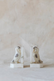 Vintage Marble Pelican Bookends