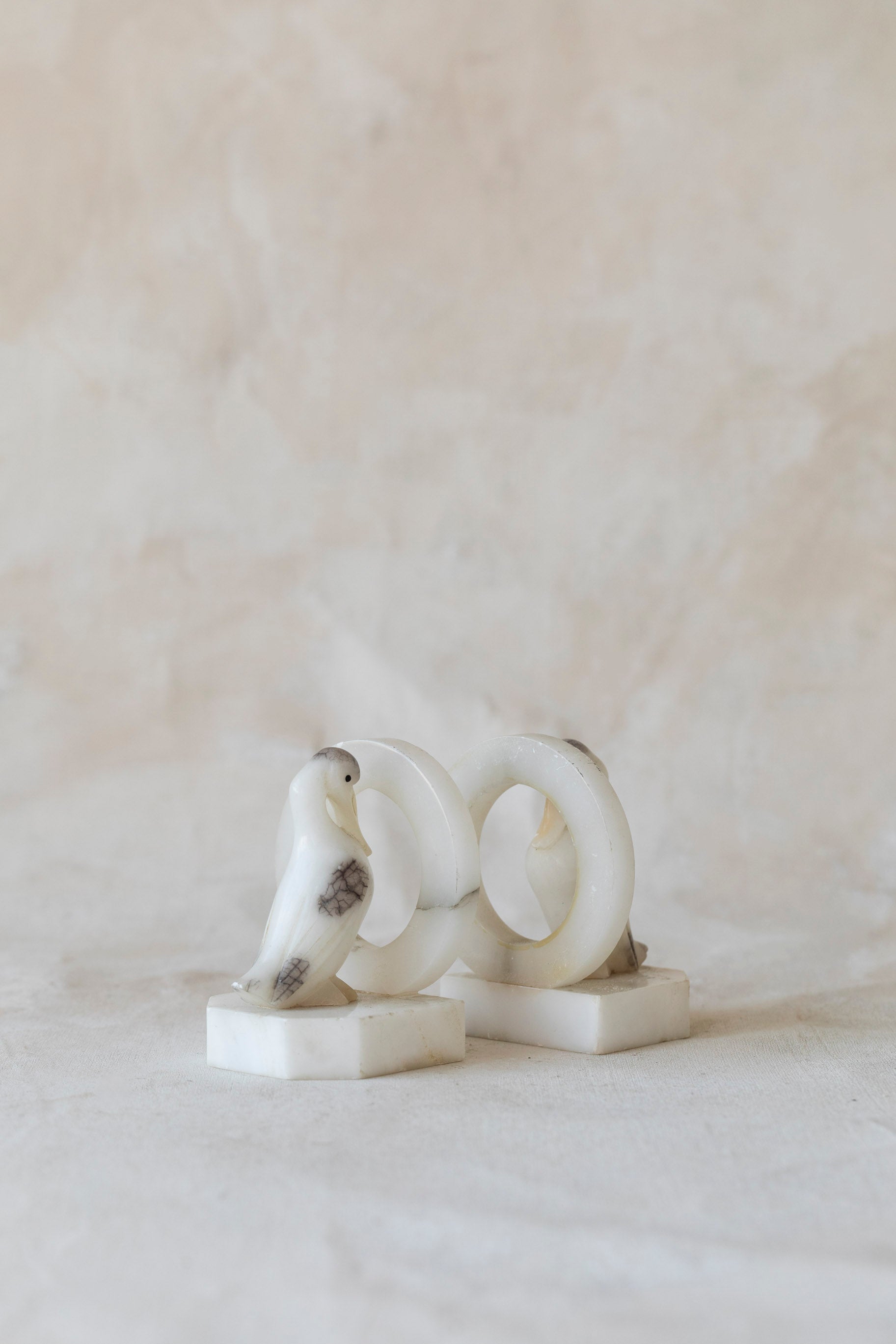 Vintage Marble Pelican Bookends