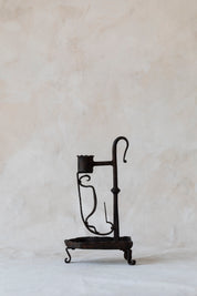 Vintage Iron Primitive Candle Stick and Oil Holder