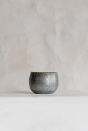 Vintage Metal Beaded Rim Bowl